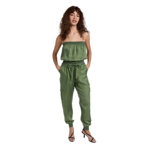 Cinq a Sept Jumpsuit in Olive Green I Size XL - Picture 5 of 8